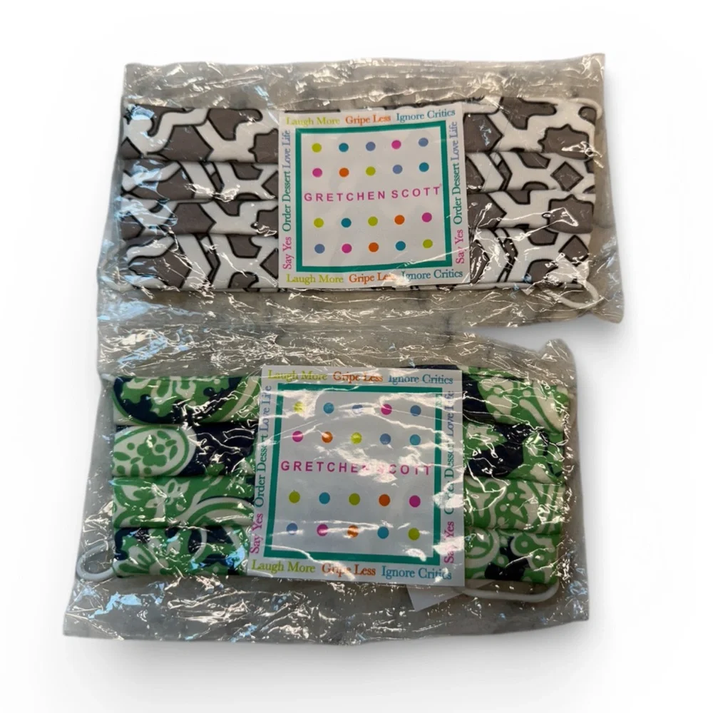 Gretchen Scott Rio Gio & Plentiful Paisley Set of 2 Face Masks NWT